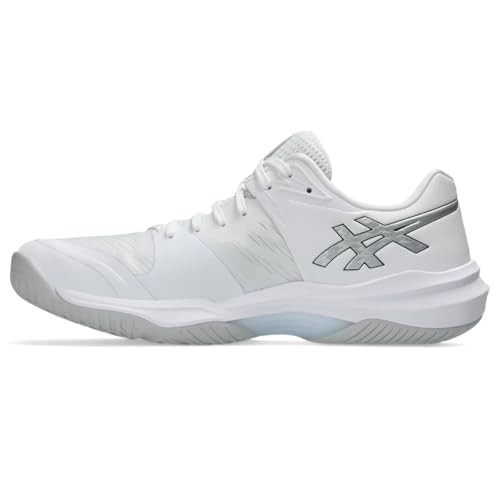ASICS Unisex Sky Elite FlyteFoam 3 Volleyball Shoes, 10M / 11.5W, White/Pure Silver