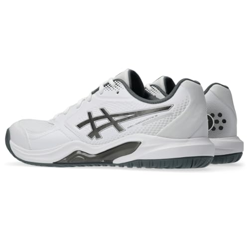 ASICS Men's Gel-Dedicate 9 Pickleball Tennis Shoes, 13, White/Gunmetal
