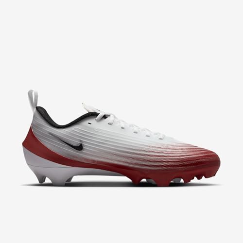 Nike Vapor Speed 3 Football Cleats (HM8849-102, White/Team Crimson/Metallic Silver/Black) Size 8.5