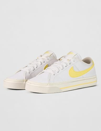 Nike Women's Court Legacy Next Nature Shoes, White/Soft Yellow-Sail, 9.5