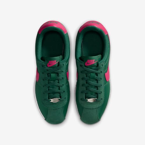 Nike Cortez Textile Big Kids' Shoes (Gorge Green/White/Wild Cherry) Size 6.5