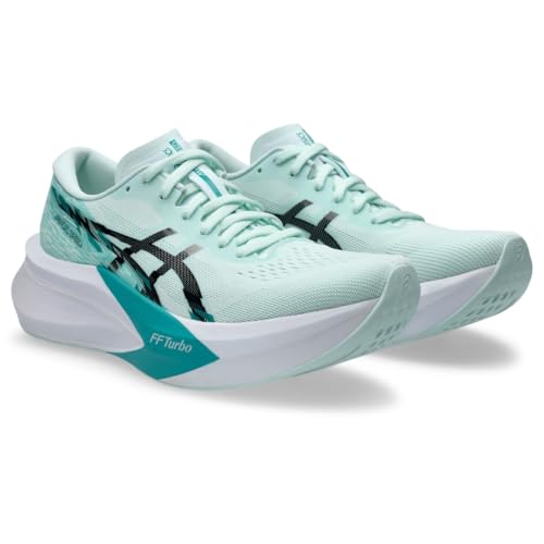 ASICS Women's Magic Speed 4 Running Shoes, 12, Soothing SEA/Black