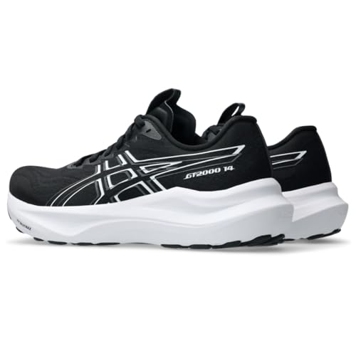 ASICS Women's GT-2000 14 Running Shoes, 8.5, Black/White