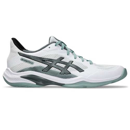 ASICS Men's Blade FlyteFoam 2 Volleyball Shoes, 9.5, White/Ocean Haze