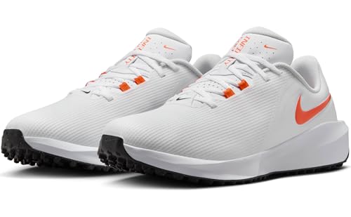 Nike Infinity G NN Golf Shoes (FN0555-102, White/Black/Safety Orange) Size 9
