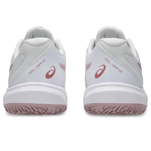 ASICS Kid's Gel-Game Grade School Tennis Shoes, 5.5, White/MORGANITE