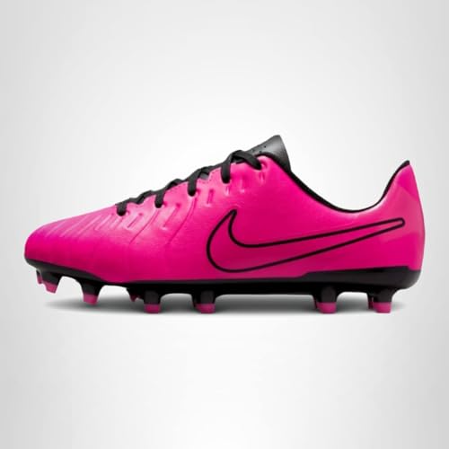 Nike Unisex Kid's Jr. Tiempo Legend 10 Club Multi-Ground Low-Top Soccer Cleats (Little Kid/Big Kid) Fierce Pink/Black 6 Medium