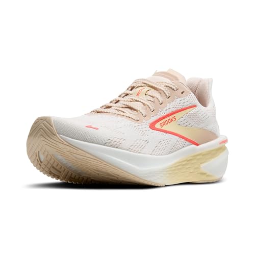 Brooks Women’s Hyperion 2 Neutral Running Shoe - White/Peach/Coral - 9 Medium