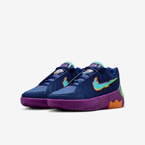 Nike Lebron Witness 9 Big Kids' Basketball Shoes (Blue Void/Vivid Purple/Green Strike/Bleached Turquoise) Size 6