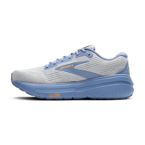 Brooks Men’s Ghost Max 2 Neutral Running & Walking Shoe - Oyster Mushroom/Blue/Orange - 9 Medium