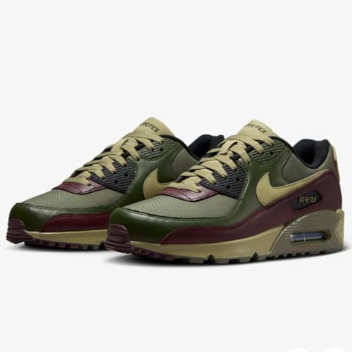 Nike Air Max 90 Gore-TEX Men's Shoes (FD5810-200,Medium Olive/Cargo Khaki/Burgundy) Size 3.5