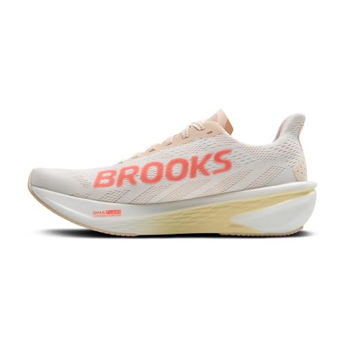 Brooks Women’s Hyperion 2 Neutral Running Shoe - White/Peach/Coral - 9 Medium