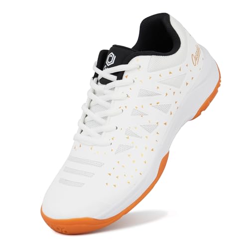 ousadia Men Athletic Tennis Shoes Pickleball Badminton Sneakers Gym Sports Shoes (9, White)