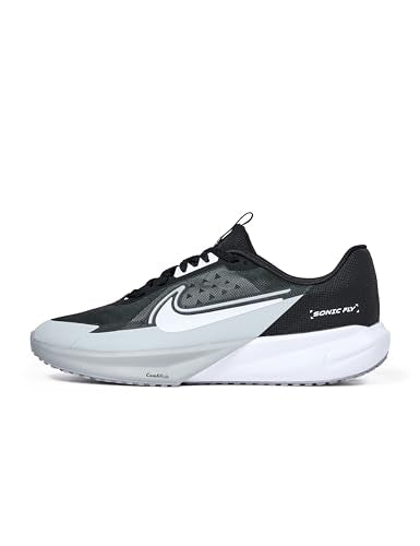 Nike Big Kid's Sonic Fly Running Shoes, Black/White-Wolf Grey, 5Y