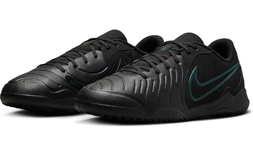 Nike Tiempo Legend 10 Academy Indoor/Court Low-Top Soccer Shoes (DV4341-002, Black/Deep Jungle/Black) Size 9