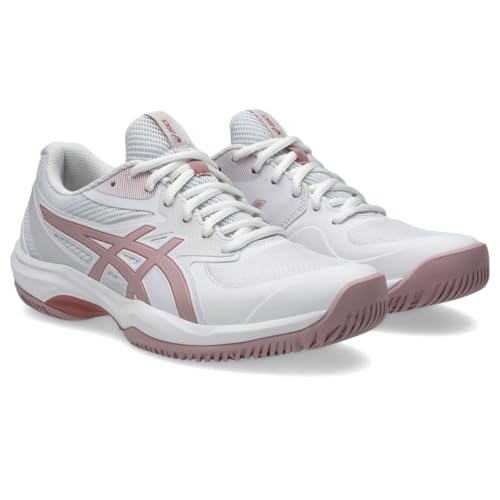 ASICS Women's Game FlyteFoam Tennis, 9.5, White/MORGANITE