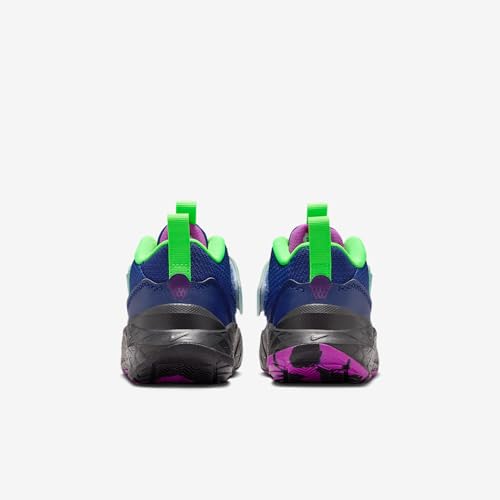 Nike Team Hustle D 12 Little Kids' Shoes (Blue Void/Black/Green Strike/Vivid Purple) Size 13