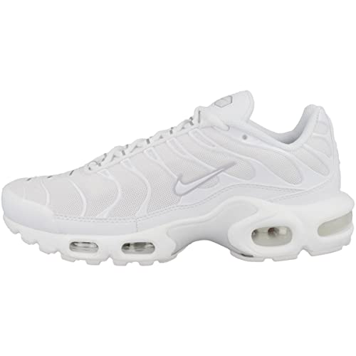 Nike Air Max Plus Womens Running Shoes, White/White-Pure Platinum, 6.5 M US