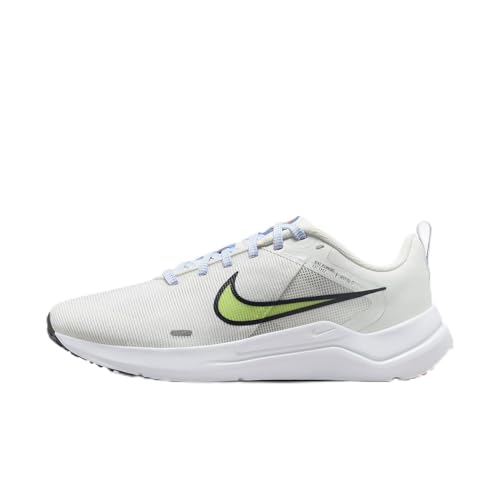 Nike Downshifter 12 (DD9294-104, Summit White/White/Obsidian/Lime Blast) Size 10.5