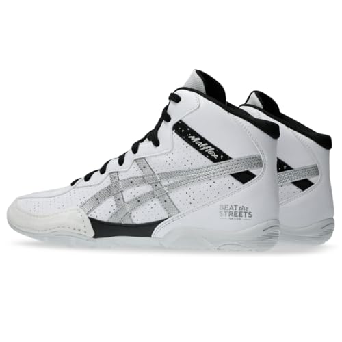 ASICS Men's Matflex 8 Wrestling Shoes, 10.5, White/Pure Silver