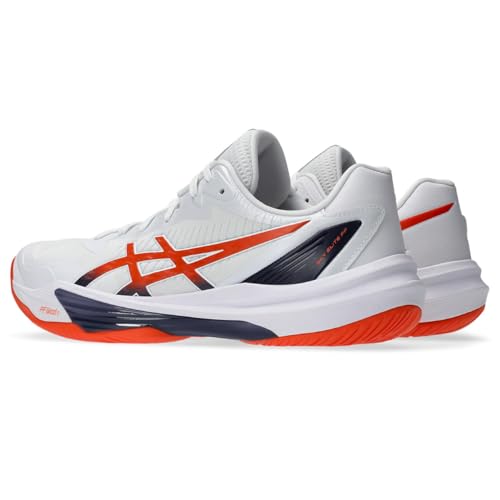 ASICS Men's SKY ELITE FF 3 Volleyball Shoe, 103 (white/nova orange), 26.5 cm 2E