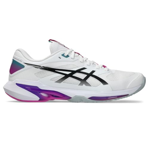 ASICS Men's Solution Speed FlyteFoam 4 Tennis Shoes, 15, White/Digital Sakura