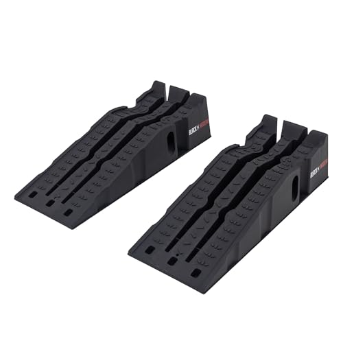 Black Widow Car Service Ramps for Oil Change, 8,000 lb GAWR, 6.25" Lift