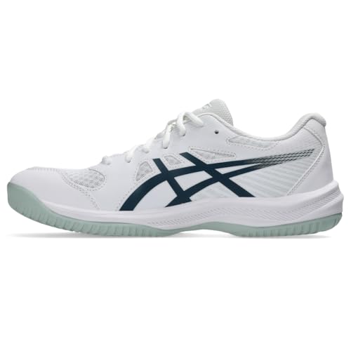 ASICS Men's Upcourt 6 Volleyball Shoes, 13, White/Tranquil Teal