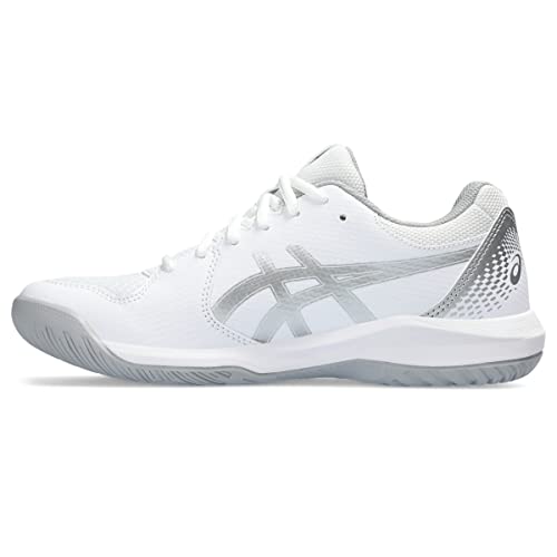 ASICS Women's Gel-Dedicate 8 Tennis Shoes, 10, White/Pure Silver