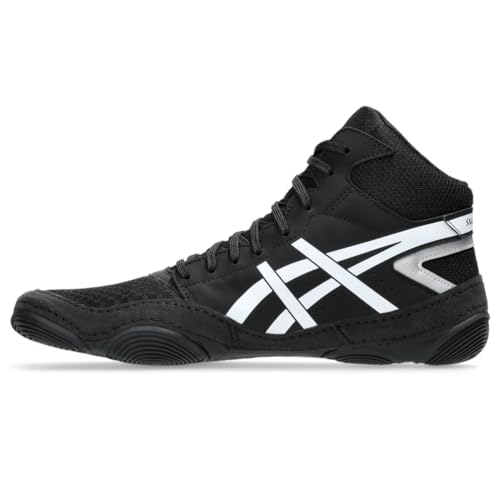 ASICS Men's Snapdown 4 Wrestling Shoes, 12, Black/White