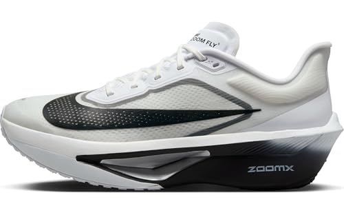 Nike Zoom Fly 6 Men's Road Racing Shoes (White/Smoke Grey/Metallic Silver/Black) Size 9