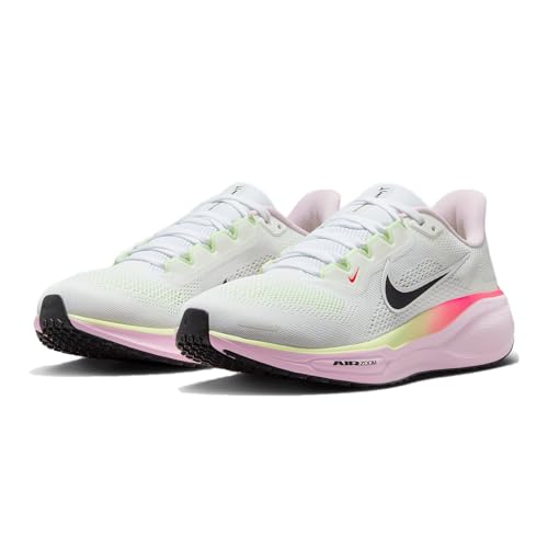 Nike Pegasus 41 Women's Road Running Shoes (IB4377-100, White/Pink Foam/Bright Crimson/Black) Size 8