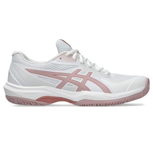 ASICS Women's Game FlyteFoam Tennis, 9.5, White/MORGANITE