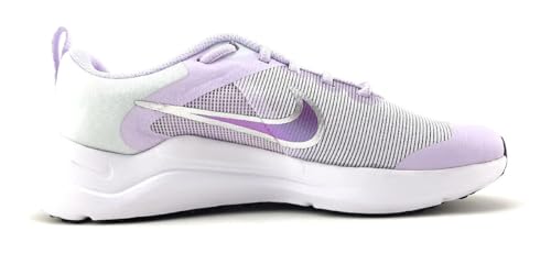 Nike Downshifter 12 NN GS Girls Shoes Size 4.5, Color: Violet Frost/Metallic Silver