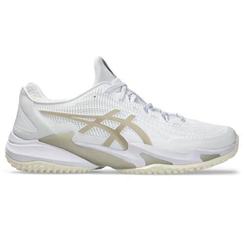 ASICS Men's Court FlyteFoam 3 OC Tennis Shoes, 13, White/Putty