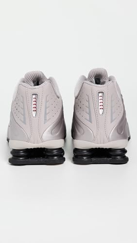 Nike Men's Shox R4 NA33 Sneakers, Grey/Black/Red/Metallic Silver, 8 Medium US