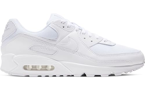 Nike Air Max 90, Men's Running Shoes, White White Wolf Grey, 8.5 US