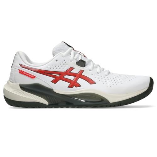 ASICS Men's Gel-Challenger 15 Tennis Shoes, 10, White/Cherry Tomato