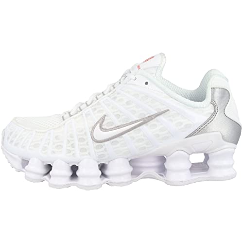 Nike Women's Shox Tl Trainers, Multicoloured White Metallic Silver Max Orange 000, 39 EU