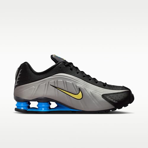 Nike Shox R4 Men's Shoes (Black/Metallic Pewter/Light Photo Blue/Canary) Size 12