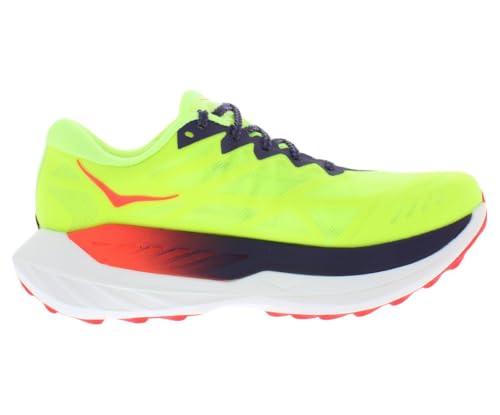 HOKA Rocket X Trail Womens Shoes Size 9.5, Color: Neon Yuzu/Neon Flame/Team Forest Green