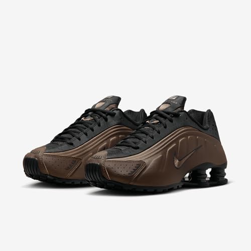Nike Shox R4 Shoes (AR3565-007, Off Noir/Ironstone/Dark Smoke Grey) Size 6