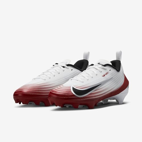 Nike Vapor Speed 3 Football Cleats (HM8849-102, White/Team Crimson/Metallic Silver/Black) Size 8.5