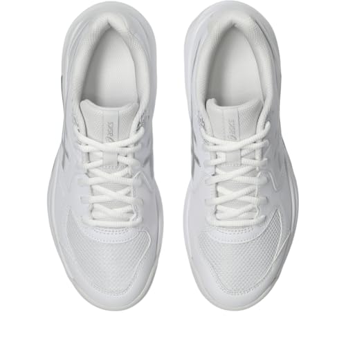 ASICS Women's Gel-Dedicate 9 Clay Tennis Shoes, 7.5, White/Pure Silver