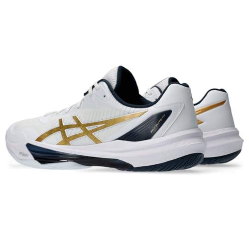 ASICS Men's Sky Elite FlyteFoam 3 Volleyball Shoes, 6.5, White/Pure Gold