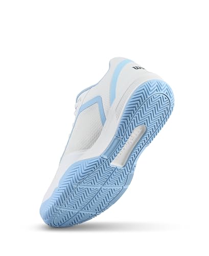 WILSON CourtGlide Women's Tennis Shoe - White/Airy Blue/Navy Blazer, Size 10 US