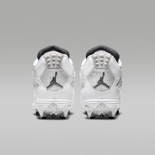Jordan 4 Retro TD Football Cleats (White/Black/Tech Grey/Fire Red) Size 9.5