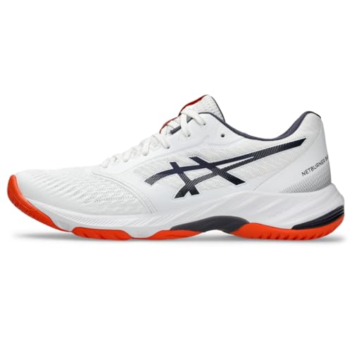 ASICS Men's Netburner Ballistic FlyteFoam 3 Volleyball Shoes, 6.5, White/Indigo Fog