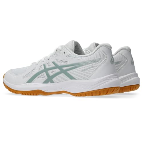ASICS Women's Upcourt 6 Volleyball Shoes, 7.5, White/Ocean Haze
