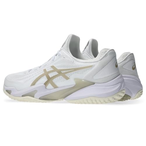 ASICS Men's Court FlyteFoam 3 OC Tennis Shoes, 13, White/Putty